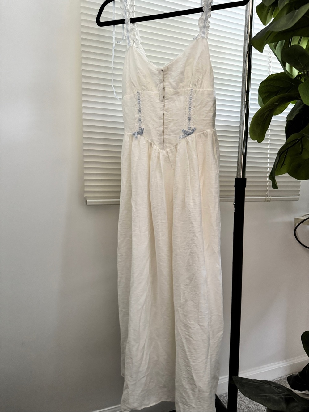 Lush White Maxi Dress with Lace Straps